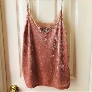Pink Crushed Velvet Cami